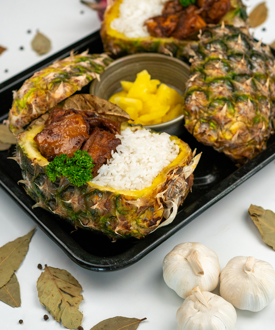 Chicken Adobo Pineapple Bowl