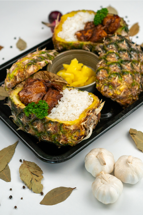 Chicken Adobo Pineapple Bowl